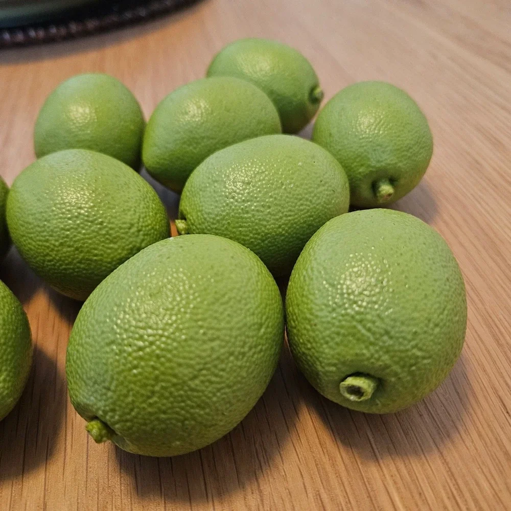 Lot Of 10 Artificial Faux Plastic Limes Realistic Home Decor Prop Staging